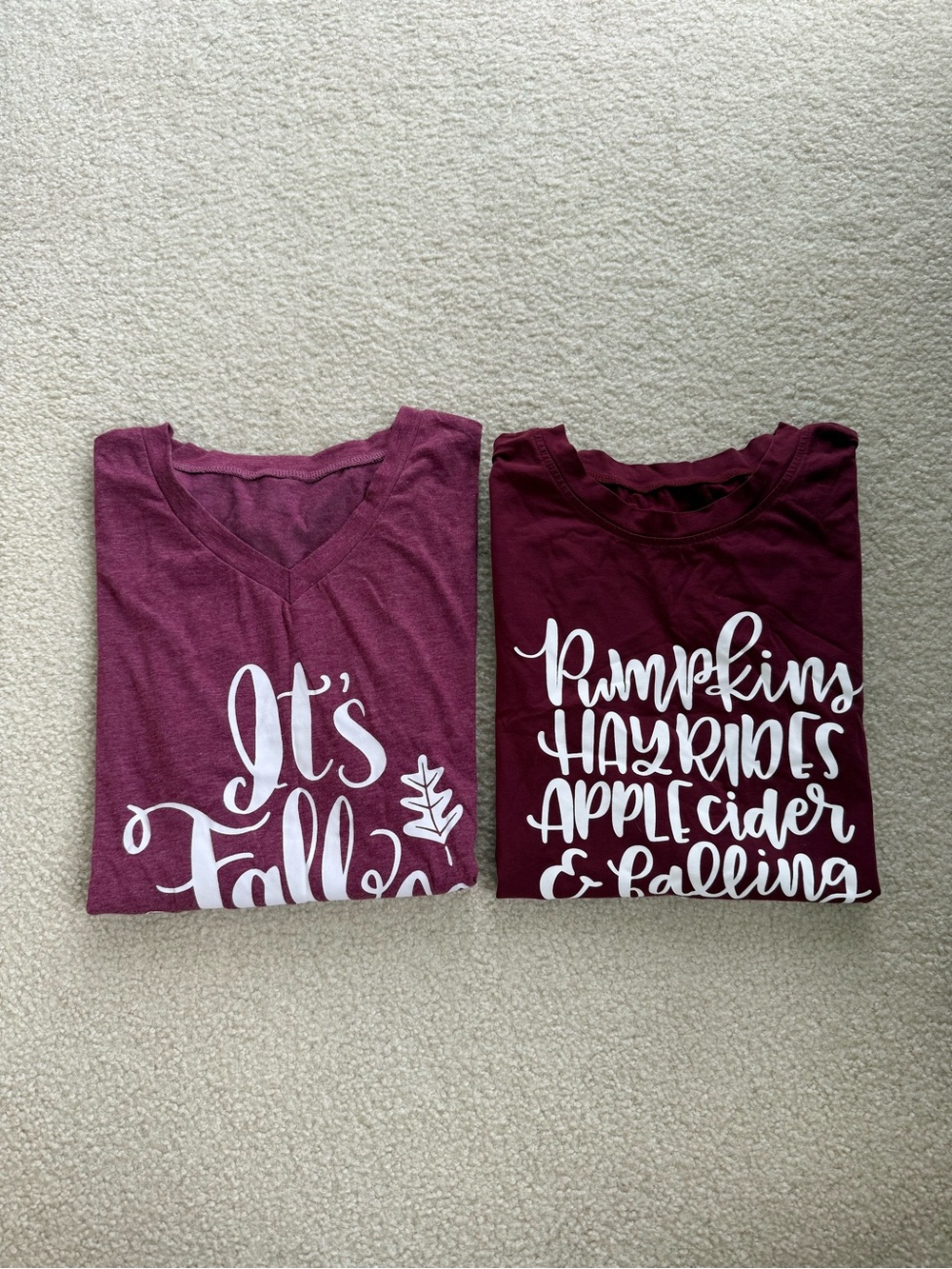 Fall Graphic Tees - Burgundy & Maroon